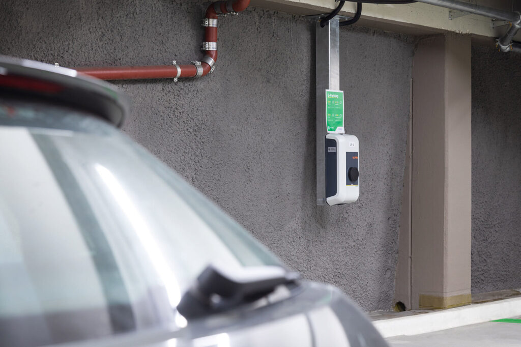 E-Auto Ladesäule in der Salzburger Altstadtgarage